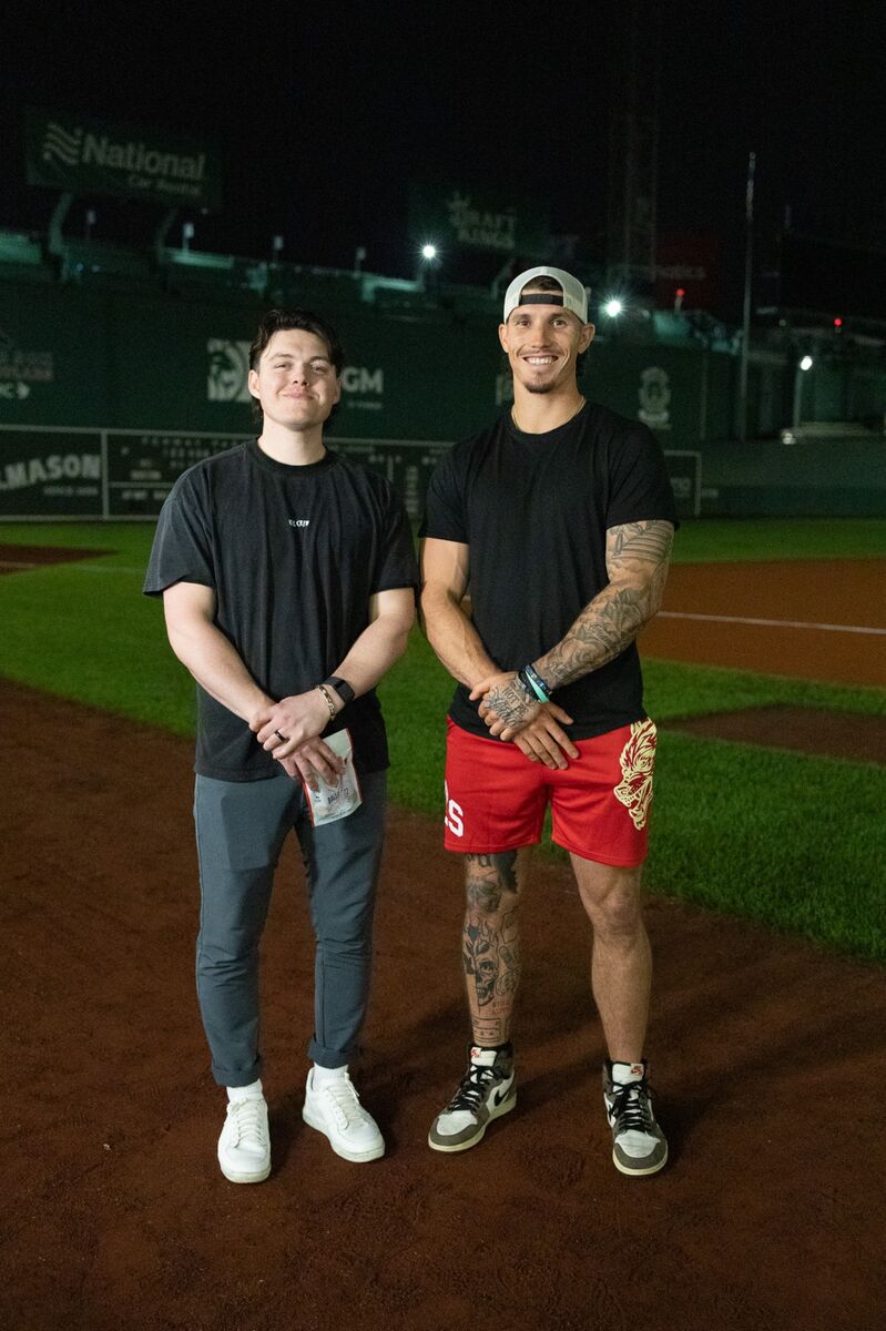 Carson filming brand content at Fenway Park